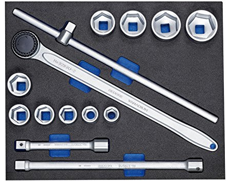 GEDORE Steckschlüssel-Sortiment 3/4 Zoll in Check-Tool-Modul, 14-teilig, 1 Stück, 2005 CT3-32