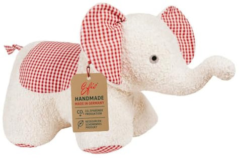Efie Sitz- & Spiel-Elefant XXL weiß – Bio-Kuscheltier & Sitzkissen für Kinder, aus Baumwolle (KBA), großes Spieltier, 100 % Made in Germany