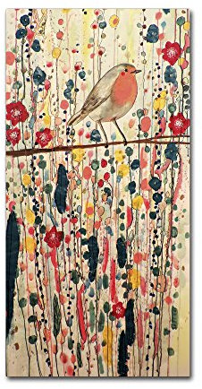 Wrapped Canvas Wall Art - Sylvie Demers 'Je Ne Suis Pas Qu'un Oiseau' Wall Art for Living Room, Bedroom, or Office Décor - 24x47
