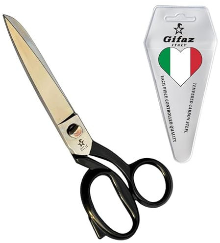 GIFAZ Forbici da Sarta Professionali 19 cm e di Precisione TAGLIATUTTO in Acciaio al Carbonio Verniciate Resistenti ed Affilate per Taglio e Sartoria - Ultra Resistente Made in Italy