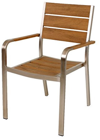 Gravidus 2er Set Stapelstuhl in Teak-Optik