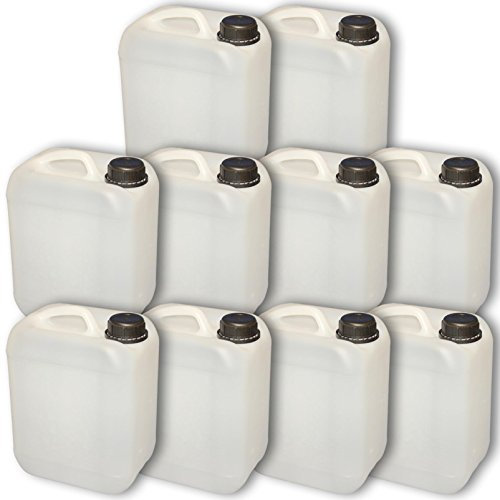 Wilai GmbH Lote de 10 bidones de Polietileno/Jerry Can 5 L Natural HDPE Apertura DIN45 Calidad alimentaria (10x22004)