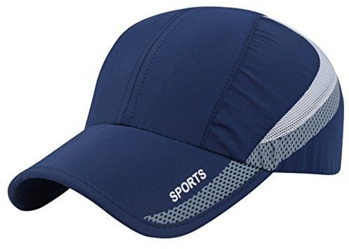 AIEOE Atmungsaktive Kappe Snapback Cap Schnelltrocknend Cap Dünn und Weich Sport Caps Outdoor Sonnen-Kappe für Wandern, Bergsteigen, Joggen, Radfahren usw - Dunkelblau
