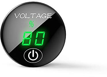 YGL DC 5V-48V Medidor de Voltaje LED Pantalla de Capacidad de Batería Voltímetro con Interruptor ON Off para Coche Moto(Verde)