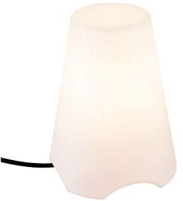 SLV Außen-Tischleuchte KIROCONE, Outdoor Tischlampe, E27, Kunststoff-Leuchtschirm, IP44 Schutzart, mobile Leuchte außen, ideal für Garten, Balkon, Terrasse, Tischbeleuchtung, Weiß