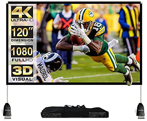 Abdtech Portable Outdoor Movie Screen, 120 inch 3D Projector Screen Frame Foldable Movie Screen for Projectors Enjoy Outdoor Film Movie Night with Carrying Bag for Indoor Outdoor Home Camping