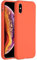ACCEZZ kompatibel mit iPhone X, iPhone XS Hülle – Liquid Silikon Case – Back Cover Handyhülle in Orange [Mikrofaser-Futter, Ultradünn, Kratzfest, Stabil]