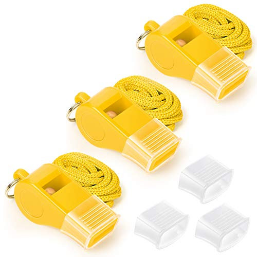 Fya Pfeife mit Lanyard und Mundgriff, super Laute Sportpfeifen, perfekt für Trainer, Schiedsrichter, Notfall, Rettungsschwimmer, Überleben, Outdoor (Gelb)