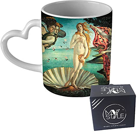 My Custom Style Tazza Cuore Manico Bianco#Arte-Venere, Botticelli#325ml