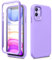 Dracool Liquid Silicone Case Compatible with iPhone 11 Case and Screen Protector Shockproof 360 Full Body Protection Soft Gel Rubber Cover Slim Phone Case for iPhone 11 6.1 inch - Purple