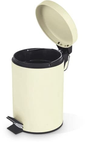 3 Litre Stainless Steel Pedal Bin for Kitchen Bathroom Toilet Rubbish Tray (Cream)