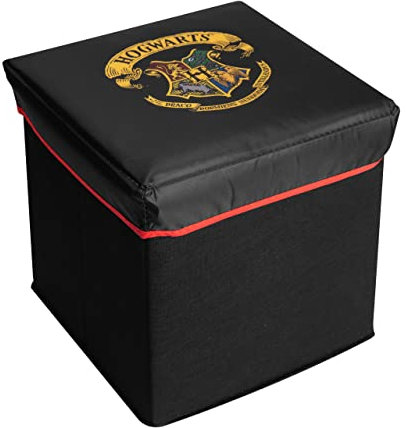 United Labels Harry Potter Aufbewahrungsbox mit Deckel - Hogwarts Kinder Kinderzimmer Spielzeugkiste ideal für Kallax Regal Schwarz 28 x 28,5 x 28,5 cm