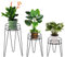 Outsunny Lot de 3 Supports pour Plantes pour pots de fleurs jusqu'à Ø16 cm Modernes avec Pieds en épingle à Cheveux en métal pour intérieur extérieur - Noir