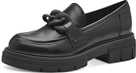 MARCO TOZZI Damen Loafer mit Absatz Elegant Vegan, Schwarz (Black), 40 EU