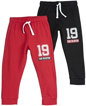 Chicco Pack Pantalones de chandàl Tejido Sudadera, Pantalones Deportivos Niños, Rojo, 8 años (Pack de 2)