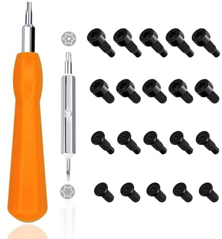 CYJJZQ Ersatz-Schraubendreher-Set, Ring-Türklingel, Sicherheitsschrauben, orangefarbener Schraubendreher T6 T15 & + 20 Türklingel-Schrauben für Ring-Türklingel, Türklingel 2, 3, 4, Türklingel Plus und