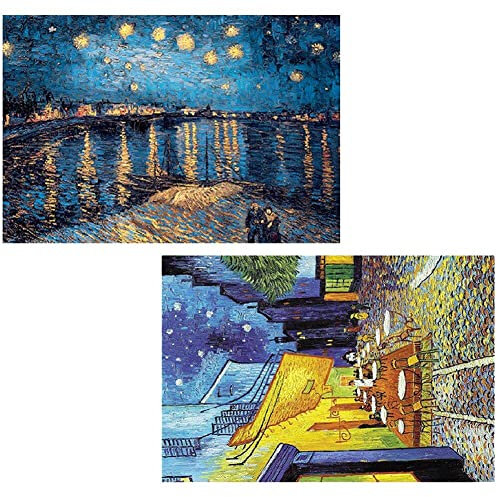 Casiler 2set Puzzle Puzzle Berühmte Gemälde Sternenhimmel Landschaft Kreative Dekompression Spielzeug Mini -röhrchen - -rätsel Geschenk