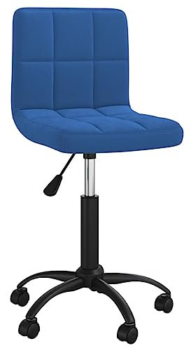 vidaXL Bürostuhl mit Rollen Drehbar Höhenverstellbar Drehstuhl Schreibtischstuhl Computerstuhl Stuhl Rollhocker Büromöbel Blau Samt