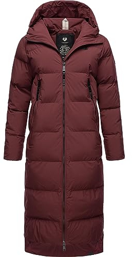 Ragwear Damen Winter-Steppmantel Patrise wasserdicht, atmungsaktiv, vegan | Länge: wadenlang | Wärmegrad 3 von 3 – warm gefüttert | wasserdicht, atmungsaktiv | gefütterte Kapuze | Gehschlitze