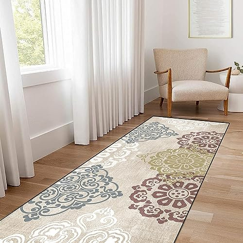 LIJIAO Teppich Läufer Flur Wohnzimmer 100 x 490 cm rutschfest Waschbar Fußmatte Außen Teppich Läufer Flurläufer Schmutzfangmatte Erhältlich in vielen Größen für Flur & Wohnraum, A