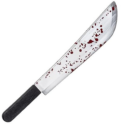 Halloween Bloody Machete Costume Prop Accessory, Killer Clown Jason Horror Scary Cosplay Fancy Dress Fake Realistic Bleeding Slasher Toys Weapons