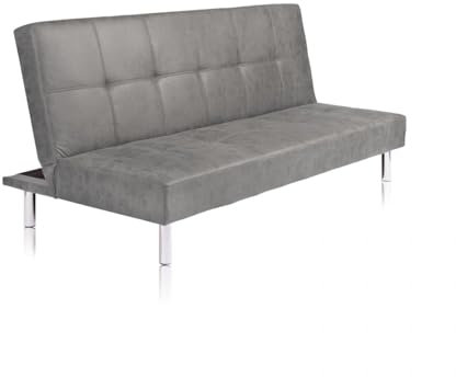 HOGAR24 ES | Sofá Cama de 3 Plazas | Modelo Tour | Apertura Clic-Clac | Sofá versátil y cómodo | Diseño Moderno| Color Gris | Medida Sofá: 188 x 89 x 86 cm | Convertible en Cama