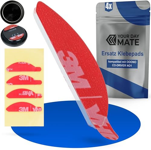 Ersatz Klebepads Set, 4 Stück, kompatibel mit OOONO CO-Driver NO1 Blitzerwarner, doppelseitiger Spezialkleber für Windschutzscheibe, Armaturenbrett, Kleber Pads Radarwarner, Klebesticker Glas Warner