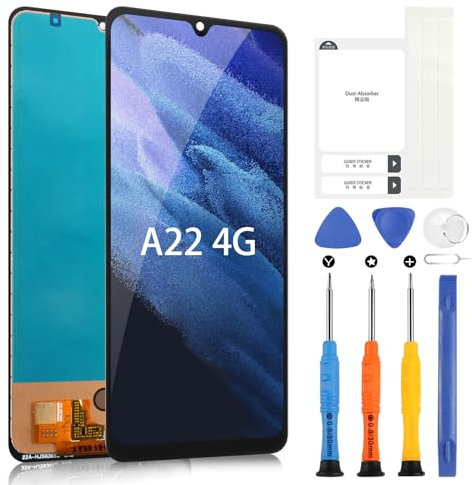 ARSSLY Écran LCD pour Samsung Galaxy A22 4G A225 LCD Display Digitizer Touch Screen Remplacement Assembly SM-A225F A225F/DS SM-A225M A225M/DS avec outils (noir, 6,4)