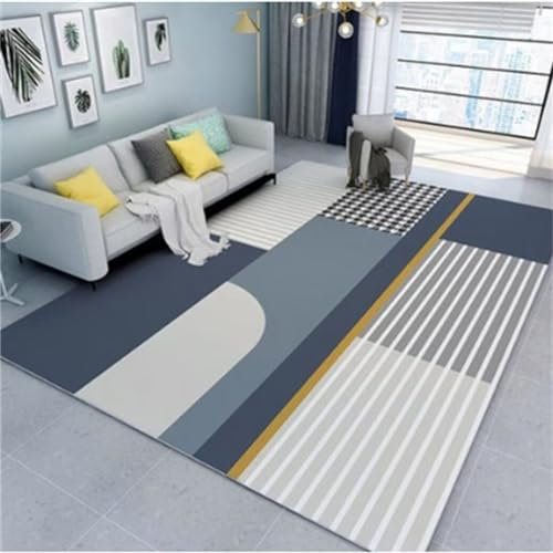RUGMRZ Teppich Für KücheTeppich Vorraum teppichläufer 60x110CM Flur BlauWeicher Rutschfester mit modernem Streifenmuster