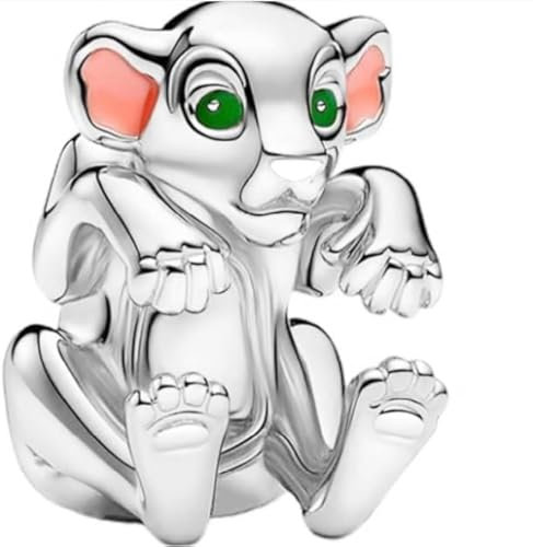 The Charmery - Abalorio de plata de ley 925 del Rey León Nala compatible con los abalorios Pandora y muchas otras pulseras británicas, metal, Metal