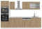 Vicco Küchenzeile R-Line, Artisan Eiche/Weiß, 300 cm mit Hochschrank, ohne Arbeitsplatte