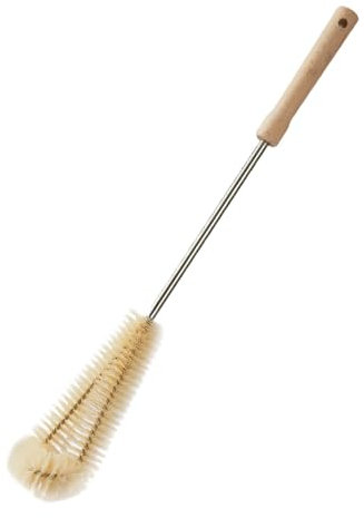 Pulitore per spazzole per bottiglie Manico lungo, Spazzola per bottiglie a tazza a forma di L | Spazzola per pulizia tazze con manico in legno - Spazzola multifunzionale per bicchieri da vino, biberon