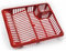 (Set of 1) Large Glliter Red Plastic Dish Drainer Cutlery Plates Rack Kitchen Sink Utensil Draining Holder…