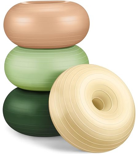 Libima Flexible Sitzgelegenheiten für Klassenzimmer, aufblasbare Yoga-Bälle, Stühle mit Pumpe, Donut-Übungsball, Stuhlkissen für Balance- und Stabilitätstraining, Zuhause, Büro, Fitnessstudio,