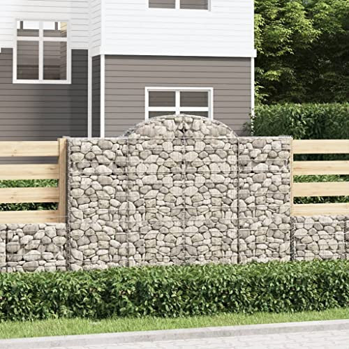 DYRJDJWIDHW bac Plastique rectangulaire,Grand Pot de Fleur Exterieur XXL,Paniers à gabions arqués 2 pcs 200x30x140160 cm Fer galvaniséConvient pour Les patios, Les balcons et Les Jardins