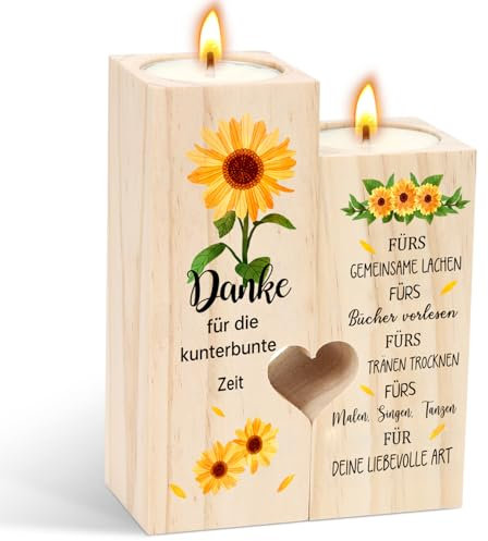 Abschiedsgeschenk Erzieherin Kerzenständer,Danke Geschenke,Kerzenständer Dankeschön Erzieherin,Kerze Danke Lehrer,Kerzenhalter aus Holz, Abschieds Ruhestandsgeschenke
