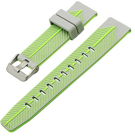 AXTGBHL Guasto a sgancio rapido Band for Fossil Q Founder Wander Grewmaster Grant Marshal Double Color Silicone Watchband Smart Accessori(Grey Green)