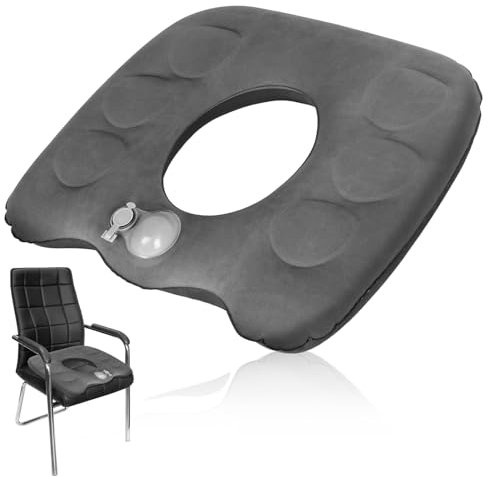 WIYETY Aufblasbares Sitzkissen Orthopädisch, Hämorrhoiden Sitzkissen, Ergonomisches Sitzkissen, Ergonomisches Sitzkissen, Steißbeinkissen, Sitzkissen Aufblasbar für Bürostuhl Sitzkissen (Grau)
