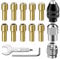 Drill Chuck Collet Set, 16 Pcs Chuck Collet Kit, Collet Nut Kit Brass Collet Set 4486 Rotary Tool Keyless 0.8-3.2mm Shank Replacement Metal Nut Rotary Tool Accessory 3000 4000 7700 8200