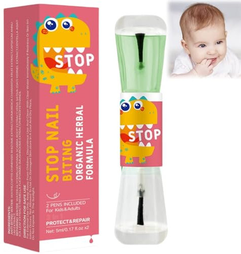 Stop Nail Biting with Nail Biter Water - Anti-Biting Polish and Clear Varnish - Suitable for Kids & Adults - Helps Discourage Thumb Sucking