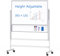 maxtek Tableau Blanc Mobile Réglable en Hauteur 150×120 cm, Tableau Blanc Effacable Magnétique avec 2 Panneaux Double Face 120×75cm, Whiteboard sur Roulettes Cadre en Aluminium