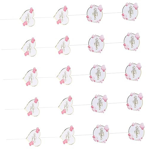 Warmhm Muttertag Kuchen Dekoration - 20 Stück Happy Mothers Day Cake Topper Aus Papier Mit Rosa Herz Muster - Ideal Für Torten Und Feiern Zu Muttertag Und Geburtstagsfeiern