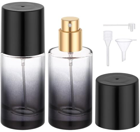 Segbeauty Parfümzerstäuber, 2 Stück 20ml Parfüm Abfüller, Nachfüllbar und Tragbare, Perfume Atomizer für Unterwegs, Handtasche, Reisen, Ferien (Schwarz)