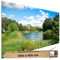 TRIOSK Sichtschutz Balkon Deko Plane Balkonblende Blickdicht mit Motiv Fluss Ufer Wasser Wiese für Garten Terrasse Gartenzaun Balkonverkleidung Blickschutz PVC groß 200x100 cm