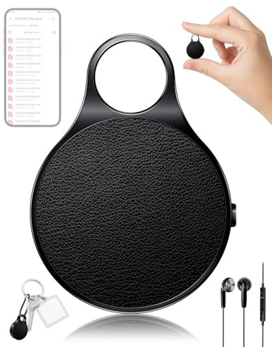 32GB Diktiergerät Mini, Voice Recorder Mini mit Schlüsselanhänger, 1536kpbs Aufnahmegerät mit Rauschunterdrückung, 500 Stunden Kapazität & 20h Laufzeit, Ideal für Meetings, Interviews & Vorträge