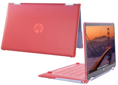 mCover Hard Case ONLY Compatible for 2024~2025 14 HP Chromebook x360 14B-CD0000 Series Laptop Computers (NOT Fitting Any Other HP Chromebook & Windows Notebook PC)- Red