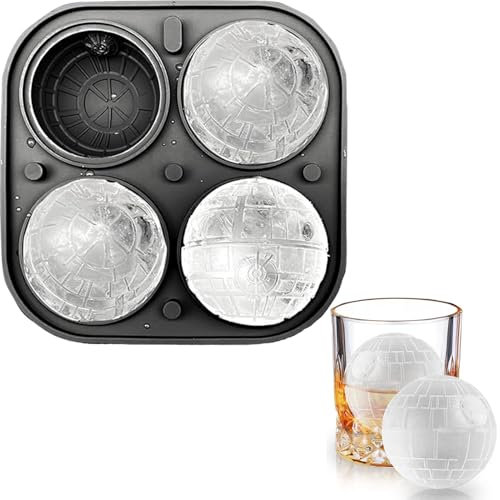 OYYTRAFO Silikon Eiswürfelform Kugel, XXL Groß Eiswürfelformen Runde Ice Cube Kugelform – BPA-frei, Lebensmittelecht, Einfach zu Reinigen, 6cm Eiswürfel für Whisky, Bier, Cocktail