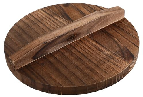 LIFKOME Tapa De Madera Para Wok 18 Cm Antisalpicaduras Madera Natural Diseño Estable Uso Cocina Cubierta Protectora Para Cocinar Segura