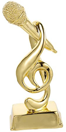 MUELODSIC Premio Microfono Dorato Vintage in Resina per Talent Show