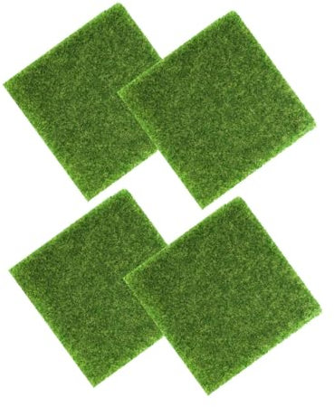 Warmhm 4 Stück Simulierter falscher Rasen Synthetisches Gras Gefälschtes Grasgras für Hunde künstlicher Rasen falsches Gras Kunstrasenmatte im Freien Kunststoff-Rasenmatte Plastik Grün